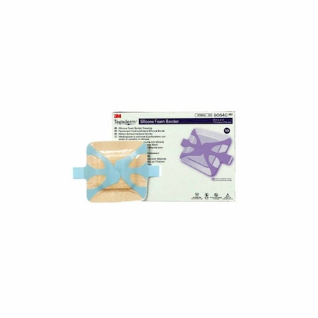 3M Tegaderm Foam Dressing 3 X 3 Inch With Border Film Backing Silicone Adhesive Square Sterile, 60PK 90640